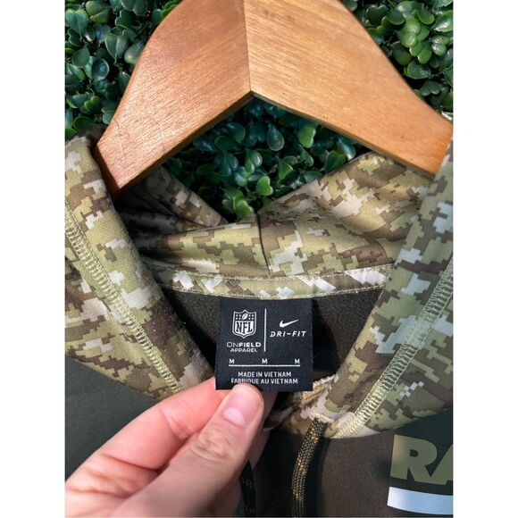 Nike X Raiders NFL Salute To Service Green Hoodie Sz Medium - Picture 3 of 5